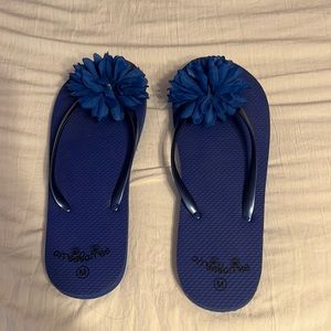 Blue flip flops